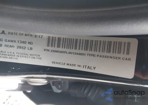 2017 Maserati Quattroporte S Granlusso из США, поврежденный, VIN ZAM56RPL4H1244891